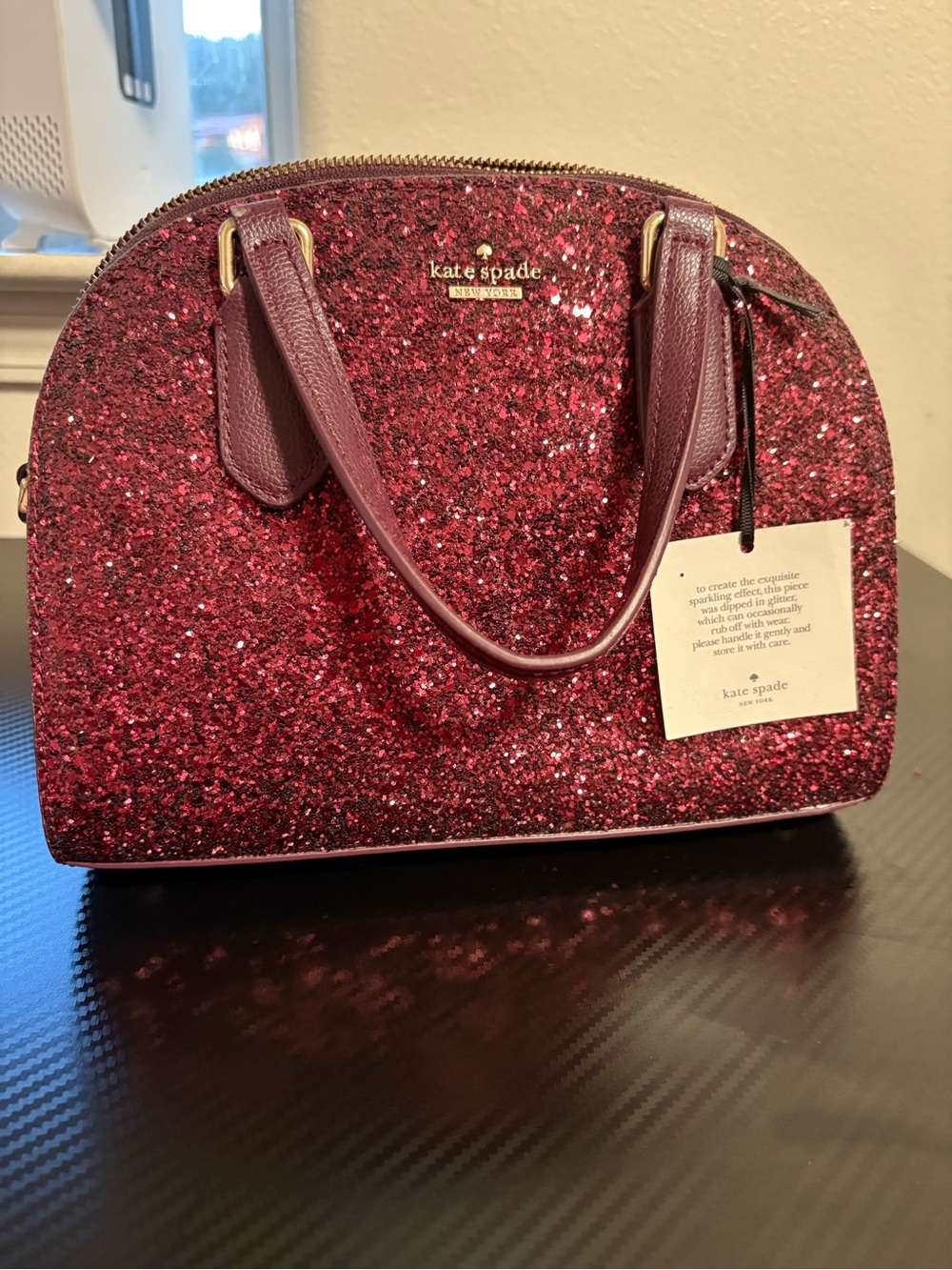 kate spade Glitter Dome Satchel - Sparkling Berry
